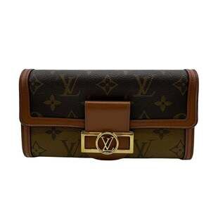 LOUIS VUITTON M46645 Portefeuille Sarah Monogram Reverse Long Wallet Brown Wo...